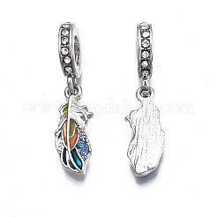 Rack Plating Alloy Enamel European Dangle Charms&nbsp;MPDL-N039-041
