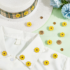 16Pcs Daisy Enamel Pins&nbsp;JEWB-PH0001-68B
