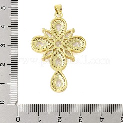 Rack Plating Brass Clear Cubic Zirconia Pendants&nbsp;KK-S380-32G-B