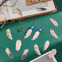 30Pcs 5 Colors Alloy Rhinestone Pendants&nbsp;KK-PH0013-78