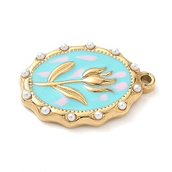 304 Stainless Steel Enamel Pendants&nbsp;STAS-H483-42G-02
