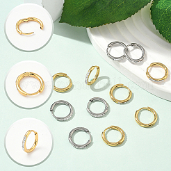 20Pcs 2 Colors 304 Stainless Steel Hoop Earrings&nbsp;EJEW-SC0001-84