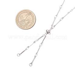 2Pcs 2 Colors 304 Stainless Steel Flat Bar Link Chain Necklace Making&nbsp;AJEW-JB01348
