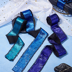 3 Rolls 3 Colors Polyester Frayed Ribbon&nbsp;DIY-TA0011-50