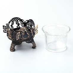 Iron Hollow Butterfly Candle Holder&nbsp;DJEW-WH0033-05AB