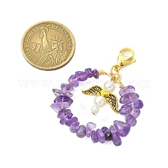 Natural Amethyst & Red Jasper & Sunstone &  Synthetic Turquoise Pendant Decoration&nbsp;HJEW-JM02895