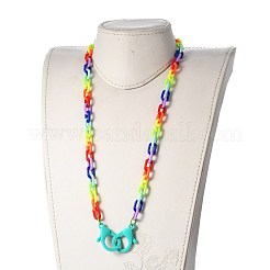 Personalized Acrylic Cable Chain Necklaces&nbsp;NJEW-JN02899-03