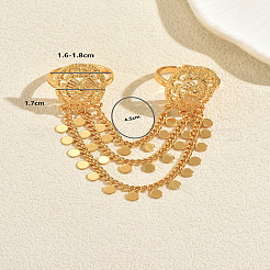 Luxury Geometric Hollow Flower Double Rings Open Cuff Rings&nbsp;ET5952