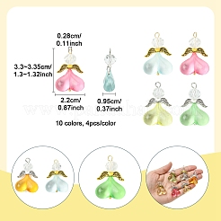 40Pcs 10 Colors Acrylic Glass Pendants&nbsp;PALLOY-FS00018