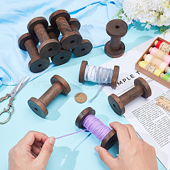 10Pcs Wooden Empty Spools&nbsp;WOOD-GO0001-25