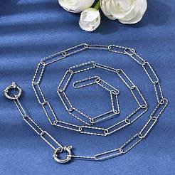 5MM 201 Stainless Steel Textured Paperclip Chain Necklaces for Unisex&nbsp;NJEW-K302-14P