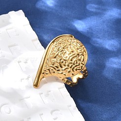 304 Stainless Steel Open Cuff Ring for Women&nbsp;RJEW-A053-06G-06