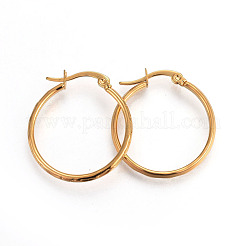 Ion Plating(IP) 304 Stainless Steel Hoop Earrings&nbsp;EJEW-L215-20G