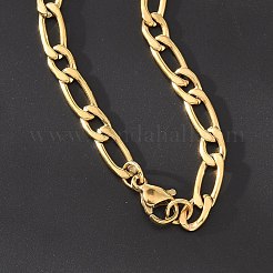 Ion Plating(IP) 304 Stainless Steel Figaro Chain Bracelets&nbsp;BJEW-I274-03G