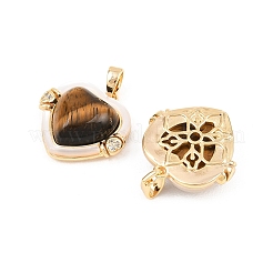 Natural Tiger Eye and Freshwater Shell Pendants&nbsp;KK-H538-24A-G