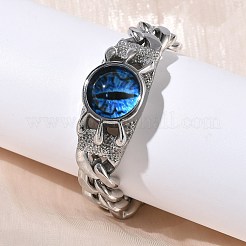 Eye 201/304 Stainless Steel Link Bracelets&nbsp;BJEW-F522-02P-01