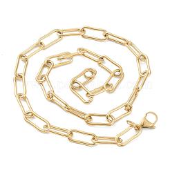 PVD Vacuum Plating 304 Stainless Steel Paperclip Chain Necklaces&nbsp;STAS-A051-07G