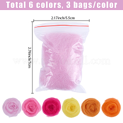 18Pcs 6 Colors DIY Wool Roving&nbsp;DIY-SP0005-80C