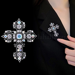 Baroque Style Cross Zinc Alloy Rhinestone Brooches&nbsp;PW-WGBF0CF-01