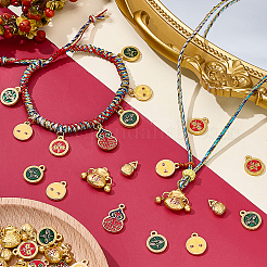 60Pcs 6 Styles Alloy Enamel Pendants&nbsp;FIND-PH0061-42