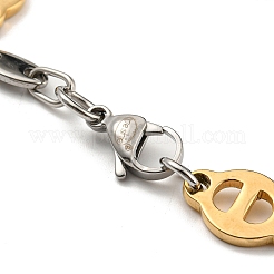Ion Plating(IP) Two Tone 201 Stainless Steel Oval Link Chain Bracelet&nbsp;BJEW-B078-10GP