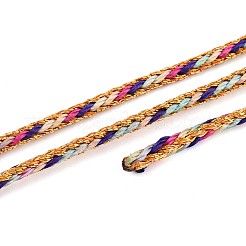 100M Segment Dyed Round Nylon & PET & Polyester Metallic Braided Cord&nbsp;OCOR-N009-01A