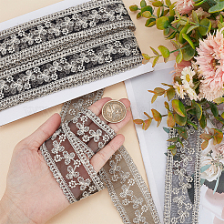 Polyester Hollow Embroidered Lace Trim&nbsp;OCOR-WH0079-13B
