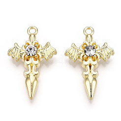 Alloy with Rhinestone Pendants&nbsp;PALLOY-N176-12KCG-NR