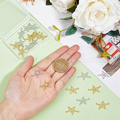 20pcs 2 Colors 201 Stainless Steel Connector Charms&nbsp;STAS-DC0009-25