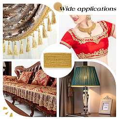 Polyester Braided Metallic Lace Trim&nbsp;SRIB-WH0011-180B-01