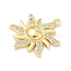 Brass Micro Pave Clear Cubic Zirconia Pendants&nbsp;KK-G548-01B-G