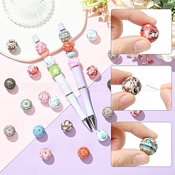 40Pcs 10 Colors Round Food Grade Eco-Friendly Silicone Focal Beads&nbsp;SIL-YW0002-30