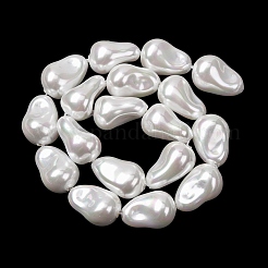 Electroplated Glass Shell Pearl Beads Strands&nbsp;GL-CBA0DA7-01