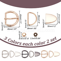 6 Sets 3 Colors Belt Alloy Buckle Sets&nbsp;FIND-WR0011-11