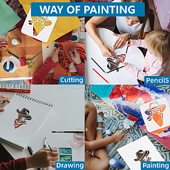 1 Set Cowboy PET Hollow Out Drawing Painting Stencils&nbsp;DIY-MA0005-58B