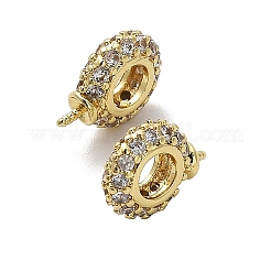 Oval Rack Plating Brass Micro Pave Cubic Zirconia Pendant Bails&nbsp;KK-S397-08B