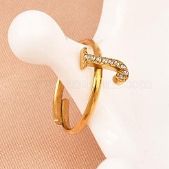 304 Stainless Steel Micro Pave Cubic Zirconia Cuff Open Rings&nbsp;RJEW-D336-01G-03