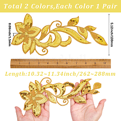 2 Pairs 2 Colors Polyester Embroidery Ornament Accessories&nbsp;PATC-CY0001-32