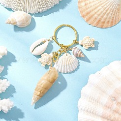 Ocean Style Natural Shell with Synthetic Turquoise Keychains&nbsp;KEYC-JKC01231