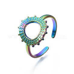 304 Stainless Steel Donut Cuff Ring&nbsp;RJEW-N038-109