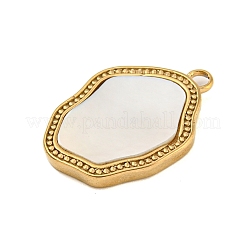 304 Stainless Steel Pave Shell Pendants&nbsp;STAS-Z081-02G-01