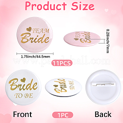 12Pcs Tinplate & Plastic Bride Badges for Wedding Party Bridal Shower Decoration&nbsp;AJEW-SC0032-08A