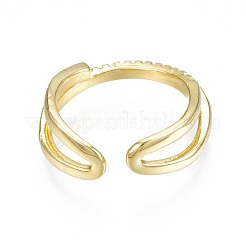 Clear Cubic Zirconia Wrapped Open Cuff Ring for Women&nbsp;RJEW-N035-088