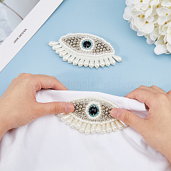 Glass Beaded Sew on Tassel Patches&nbsp;PATC-WH0010-26