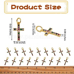 20Pcs Brass Micro Pave Colorful Cubic Zirconia Pendants&nbsp;ZIRC-SZ0001-82