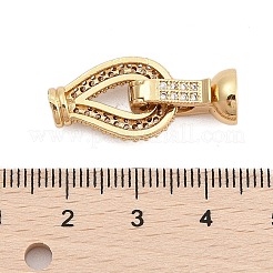 Brass Micro Pave Clear Cubic Zirconia Fold Over Clasps&nbsp;KK-C075-01G