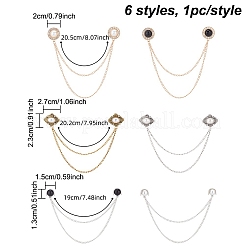 6Pcs 6 Styles Alloy Hanging Chains Collar Pins Tie Clips&nbsp;JEWB-GO0001-04