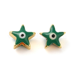 Golden Tone Brass Enamel Beads&nbsp;KK-E048-03G
