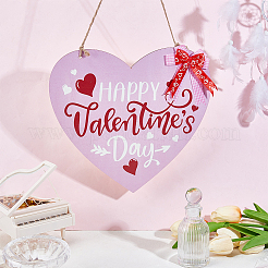 Valentine's Day Theme Wooden Hanging Sign&nbsp;AJEW-GF0013-09