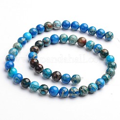 Dyed Natural Imperial Jasper Round Bead Strands&nbsp;G-M274-05-4mm